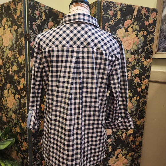 Tommy Hilfiger Pink And Black Checkered Blouse - Picture 2 of 2
